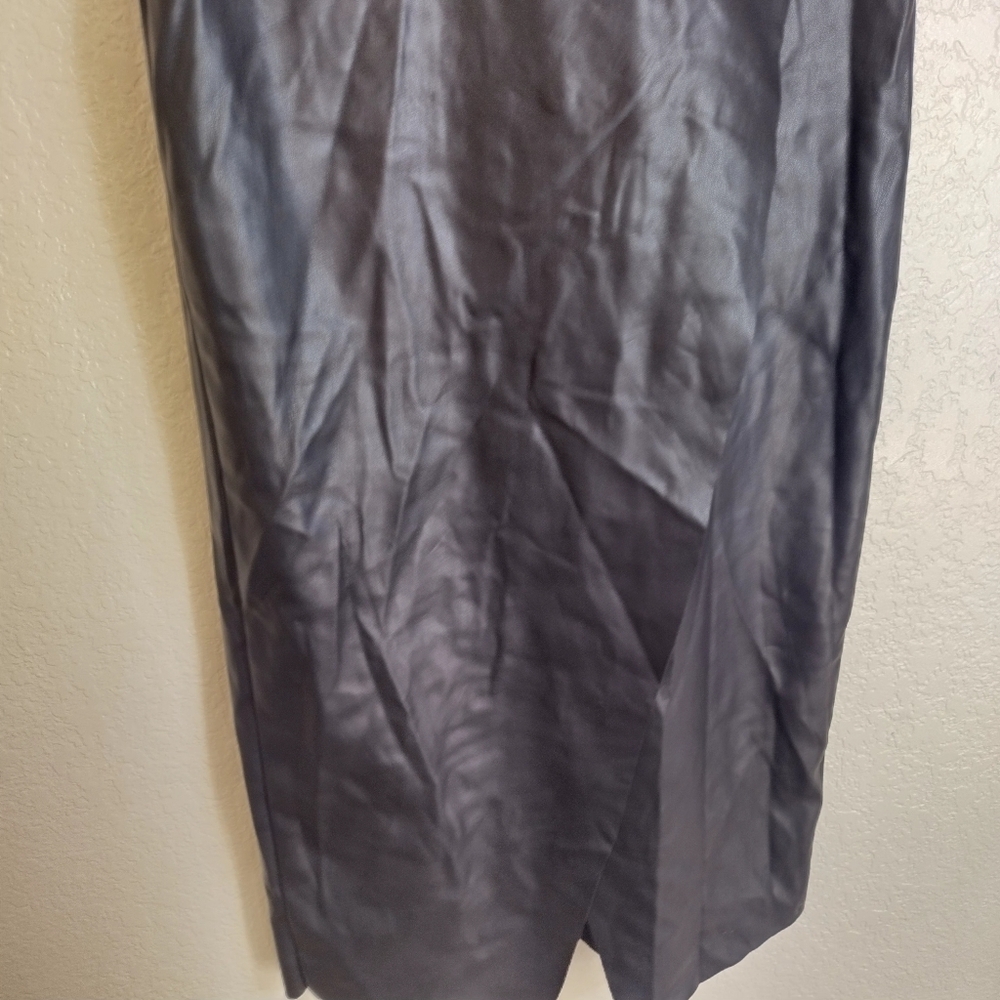 NWT MDNT:45 Faux Leather high-waisted wrap skirt SZ S - Picture 4 of 11